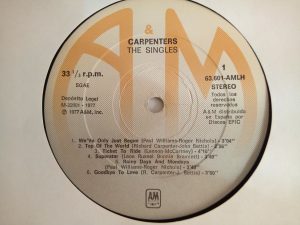 arpenters: The Singles 1969-1973, Carpenters, venta vinilos compilaciones, venta vinilos grandes éxitos, vinilos usados baratos, Vinilos de pop rock baratos, vinilos de pop rock 70's, Tienda de vinilos online